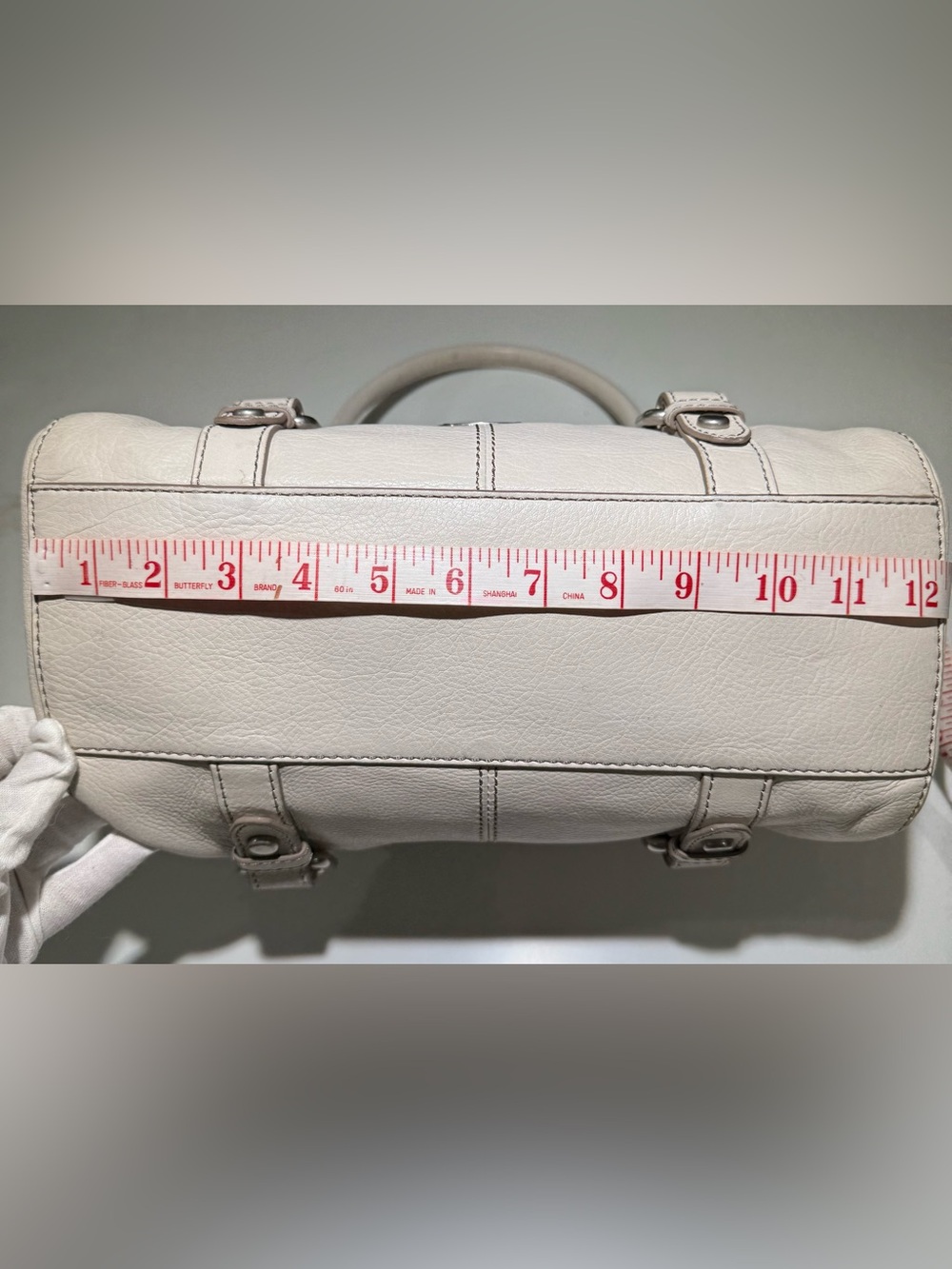 FOSSIL NWOT Leather Crossbody Shoulder Tote Handbag, Cream - Picture 7 of 13